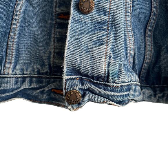 Vintage Blue Jean Jacket Size Large 21x25 Preowned - Picture 4 of 7